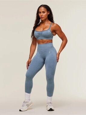 Gymshark Lift Seamless Leggings in Blue Size L NWT Activewear Gym